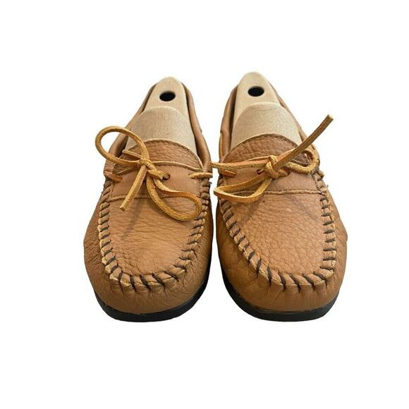 9 Vintage Minnetonka Tan Leather Classic Loafers - Picture 1 of 7